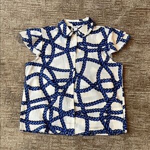 77 Park Blue and White Blouse S